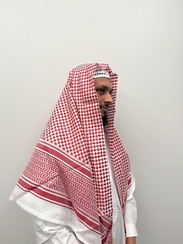 White and Red Shemagh